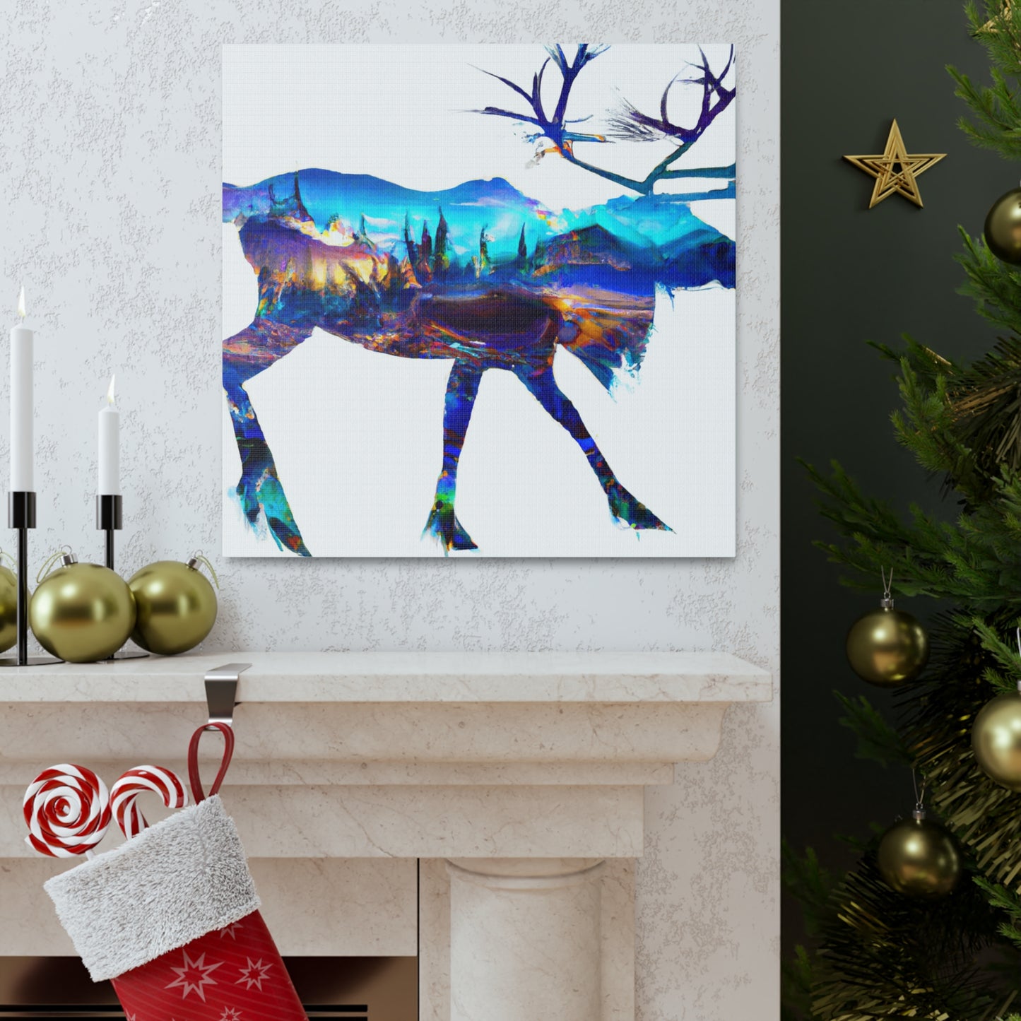 Elk in Art Deco - Canvas