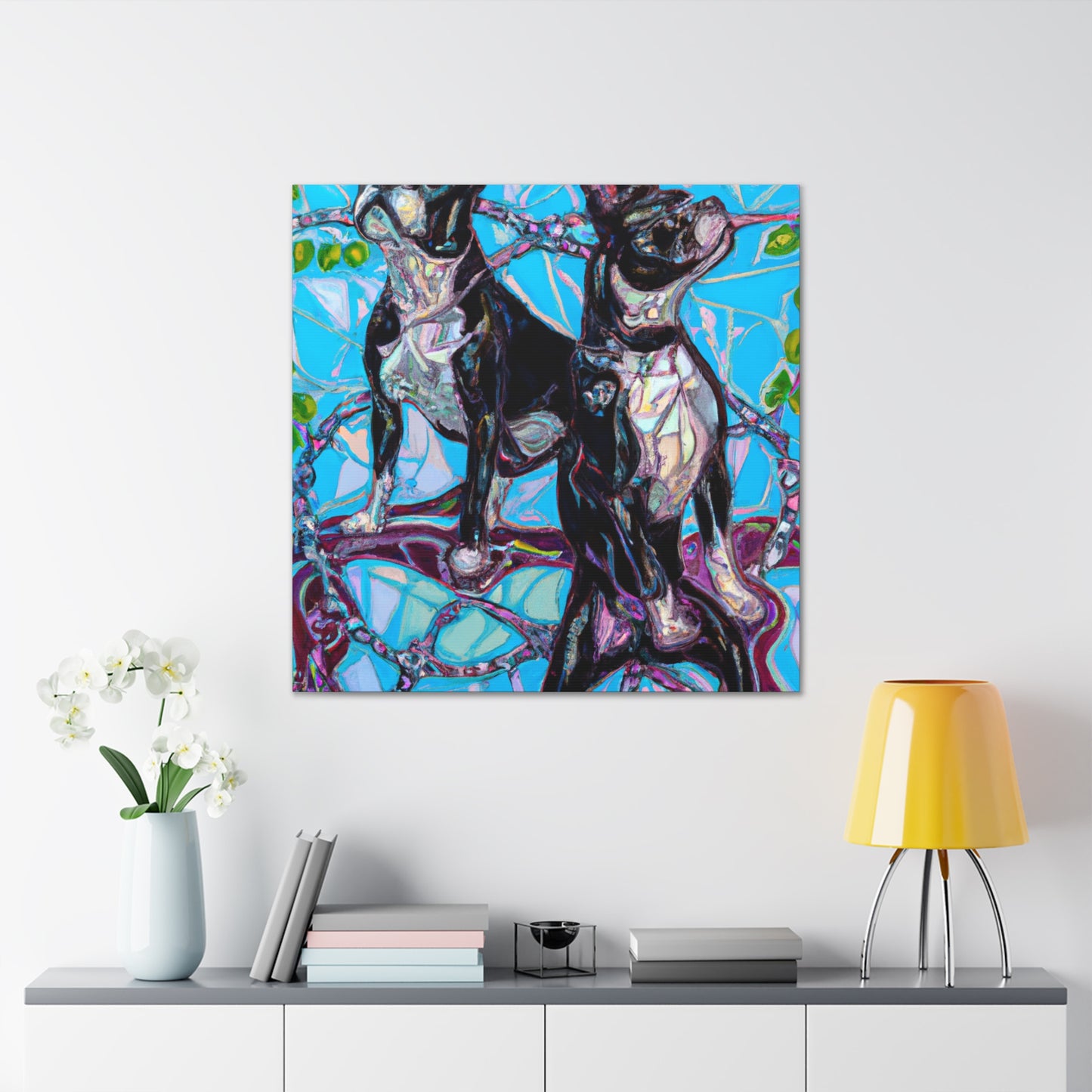 "Boston Terrier Charm Joy" - Canvas