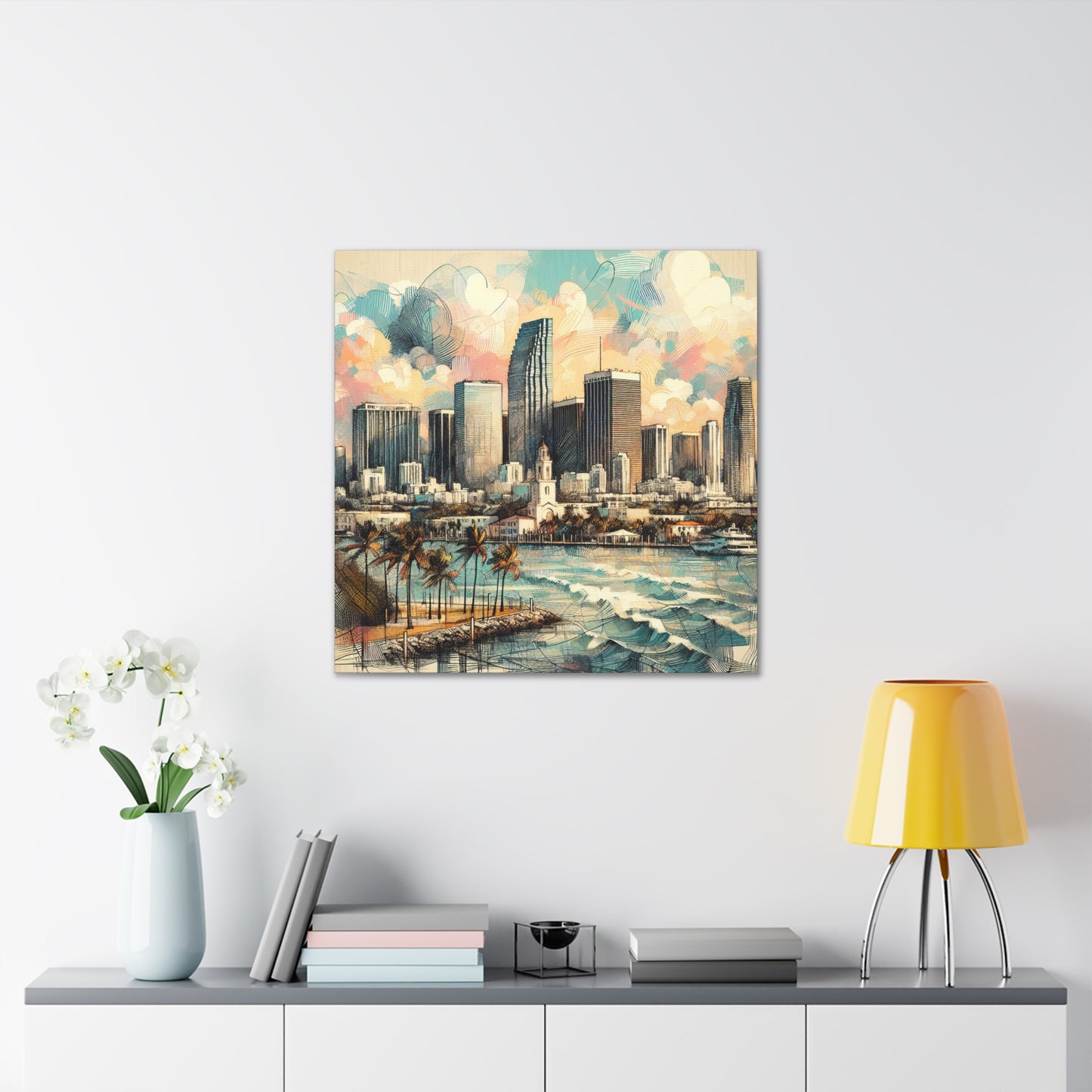 Sunset Serenade in Miami - Canvas