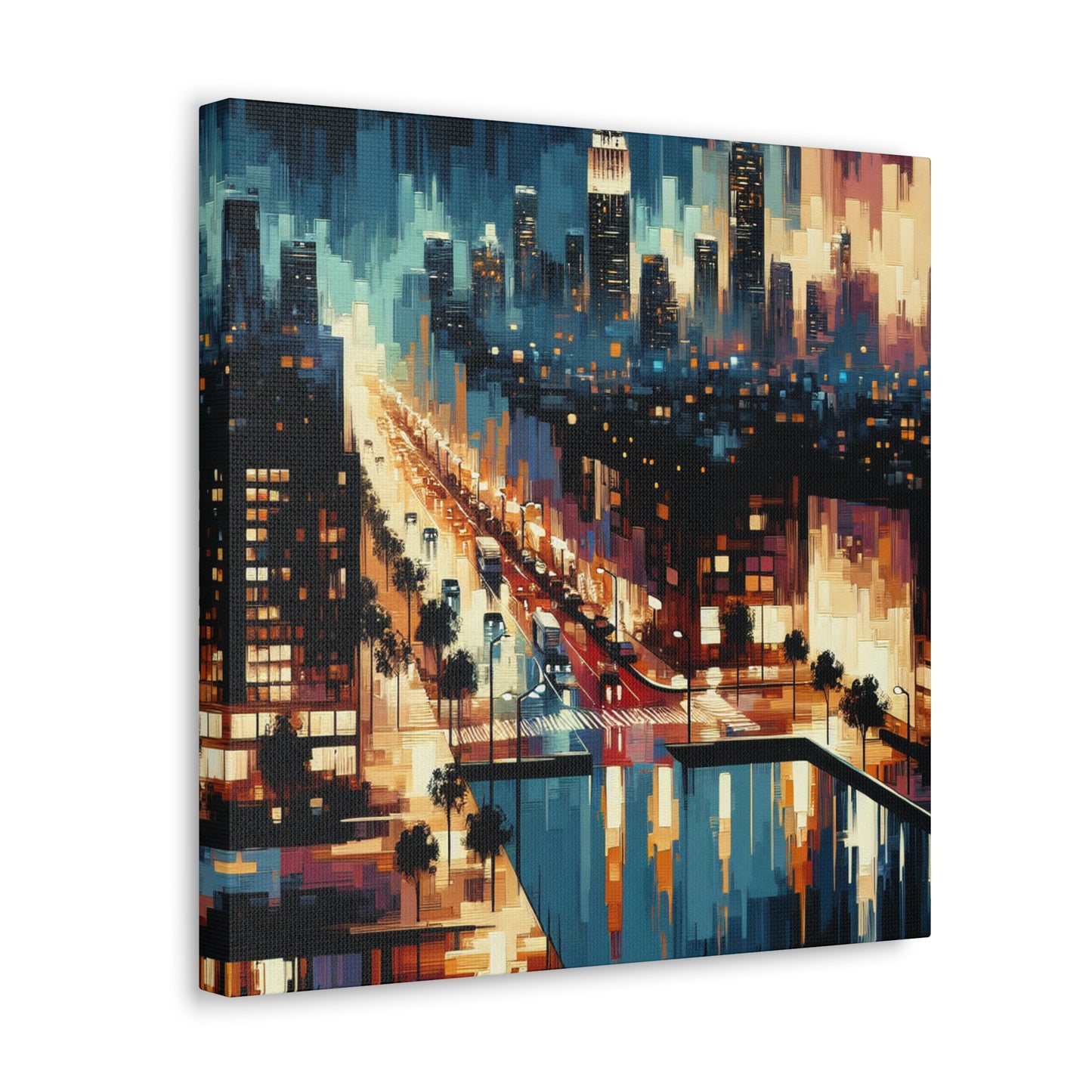 Midnight Metropolis Glow - Canvas