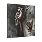 Downy Woodpecker Mosaic - Canvas