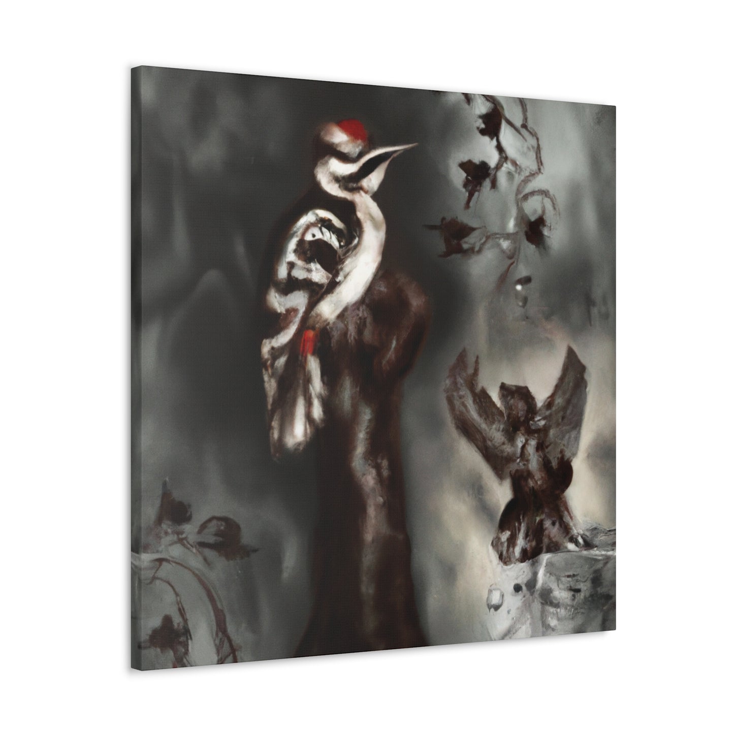 Downy Woodpecker Mosaic - Canvas