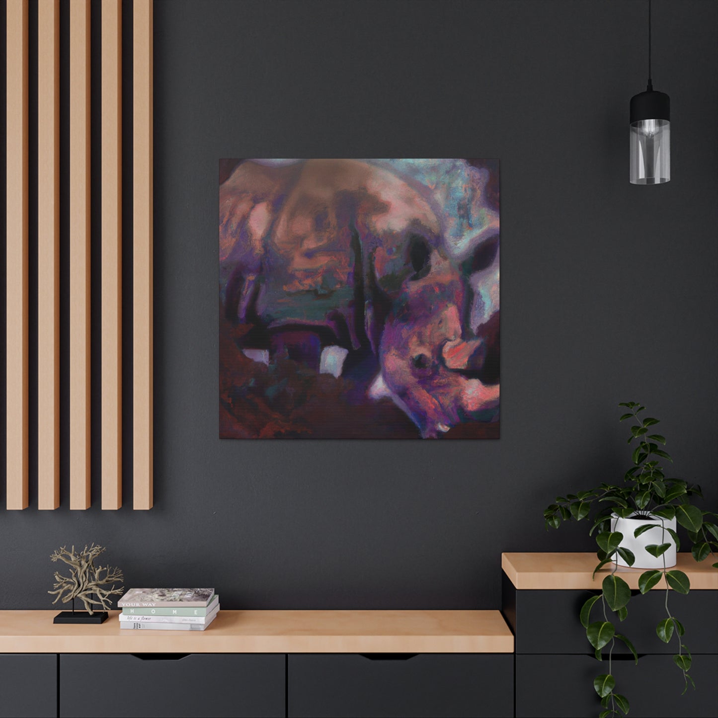 Indian Rhinoceros Dreaming - Canvas