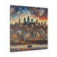 "Cityscape Symphony: Kansas Reflections" - Canvas