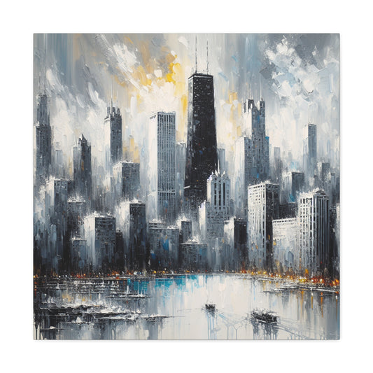 "Cityscape Symphony: Vibrant Chicago" - Canvas