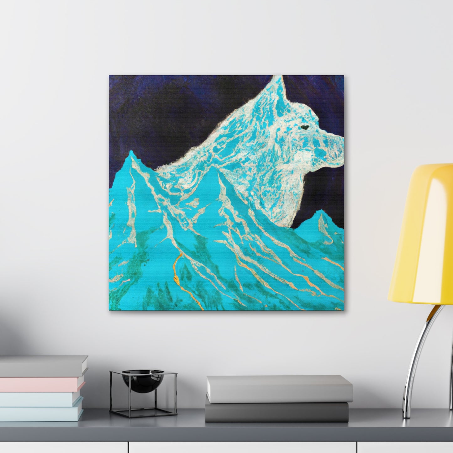 Wolf in Moonlight Glow - Canvas