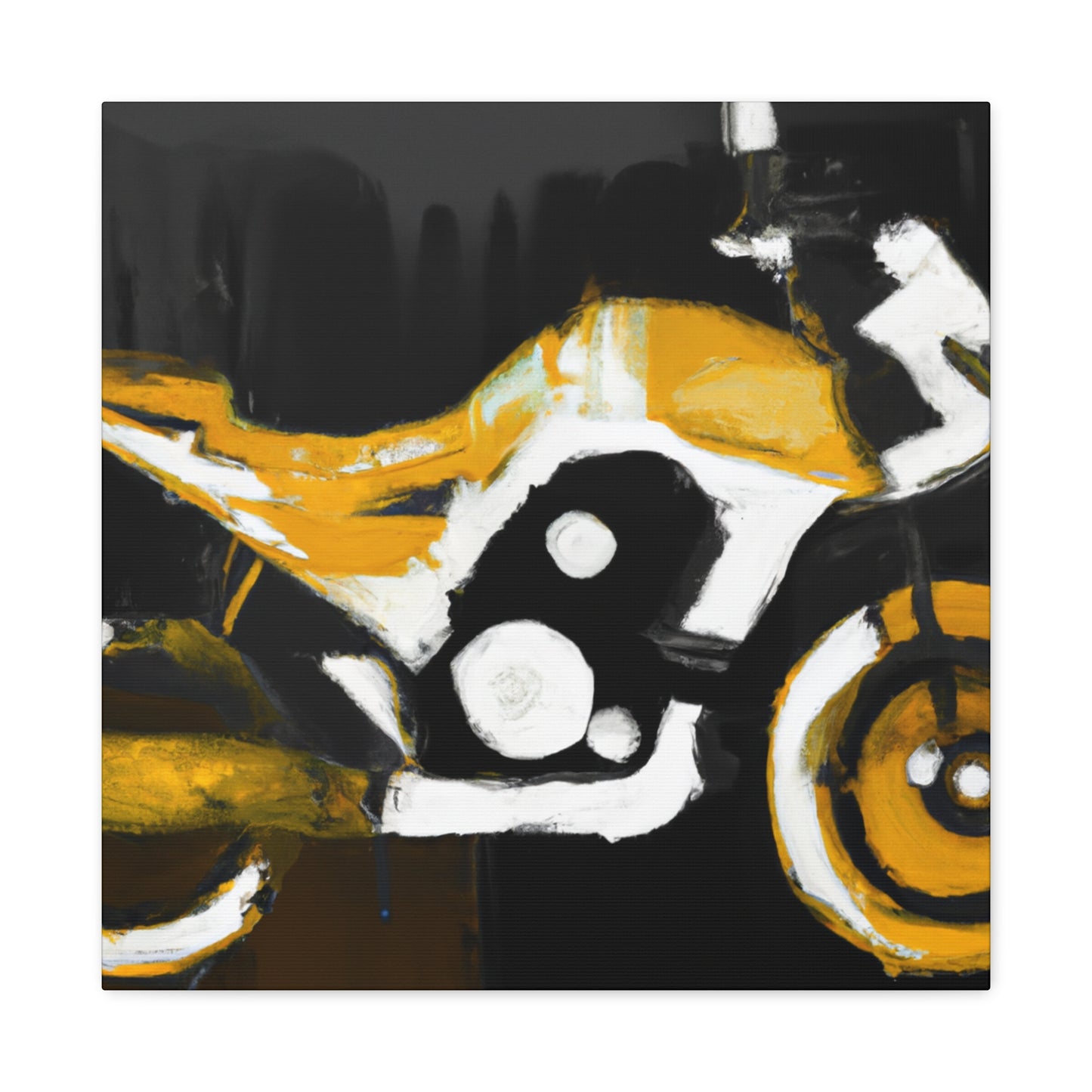 "Motorcycle Roars Forward" - Canvas