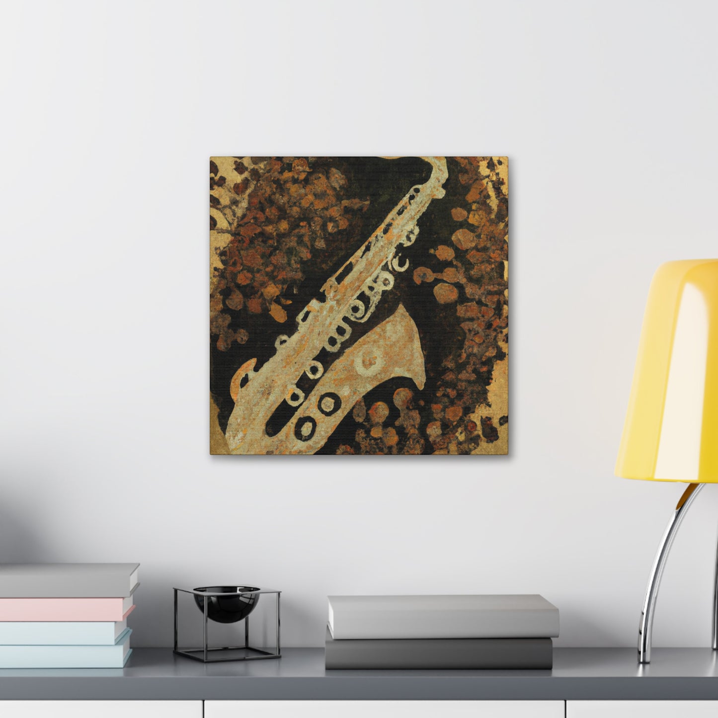 Saxophone in Moonlight. - Canvas