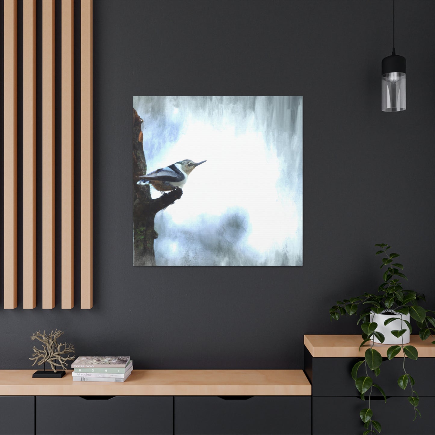 "White-Breasted Nuthatch Bliss" - Canvas