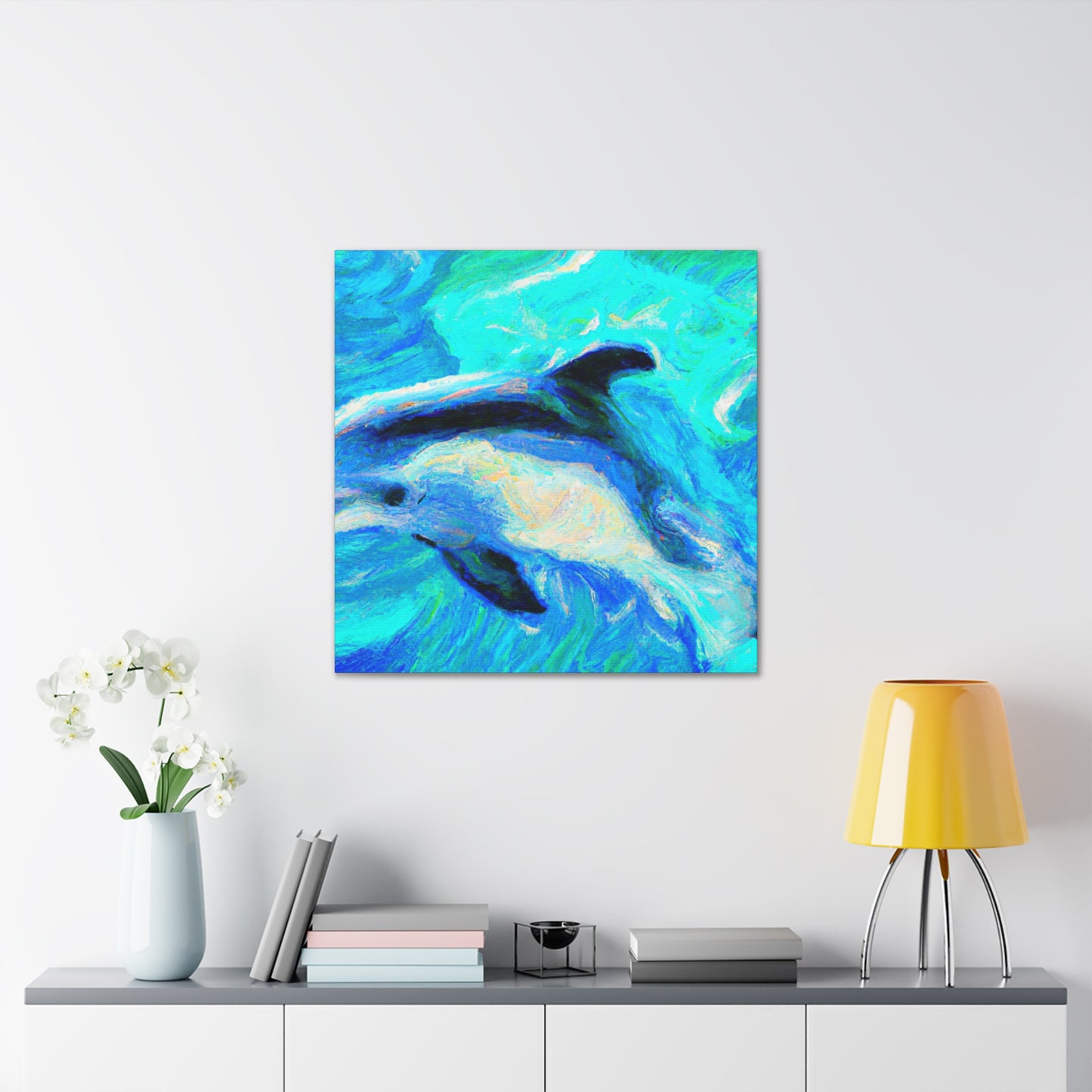 Dolphins at Playtime - Canvas