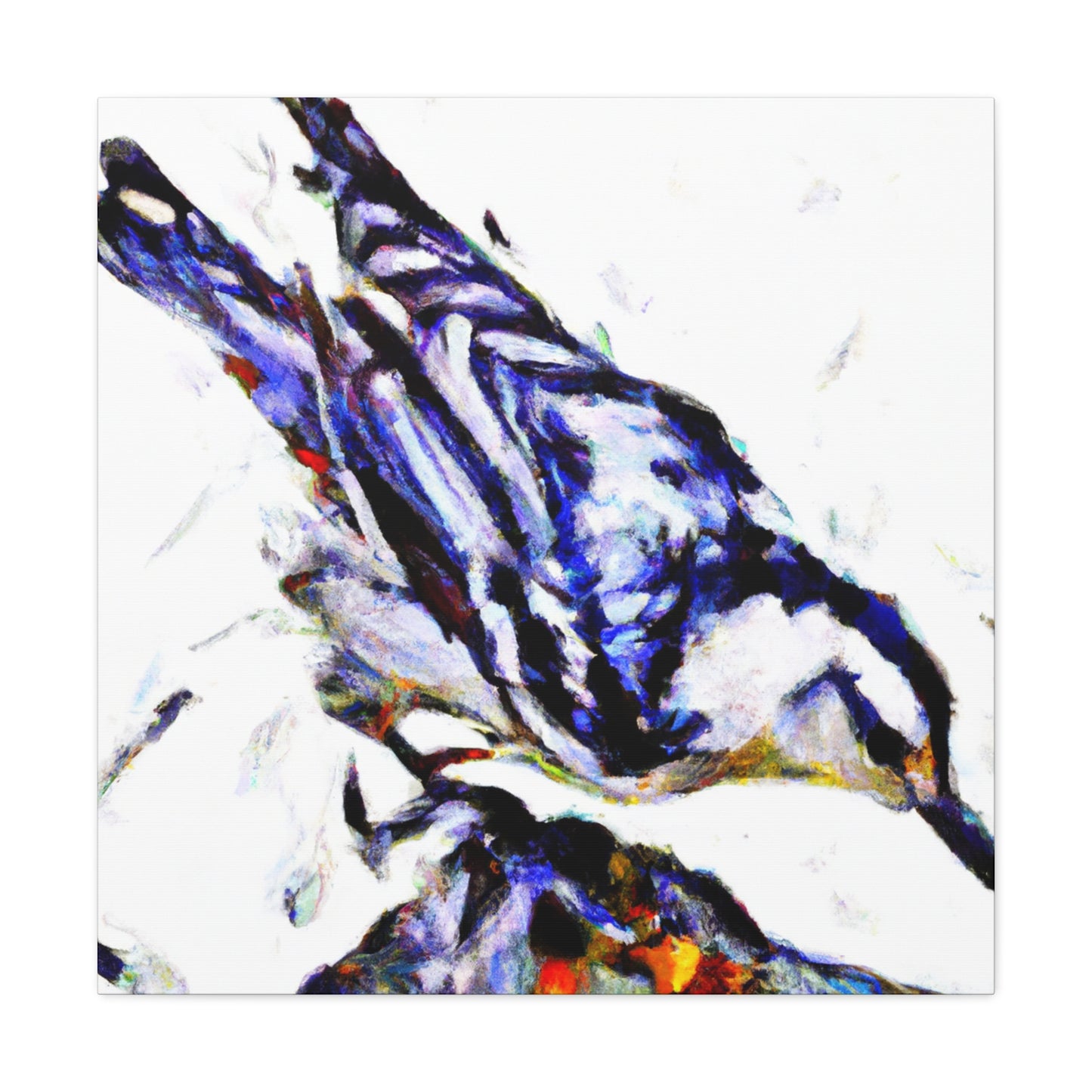 White Nuthatch Reflection - Canvas