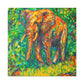 "Elephant in Impressionism" - Canvas