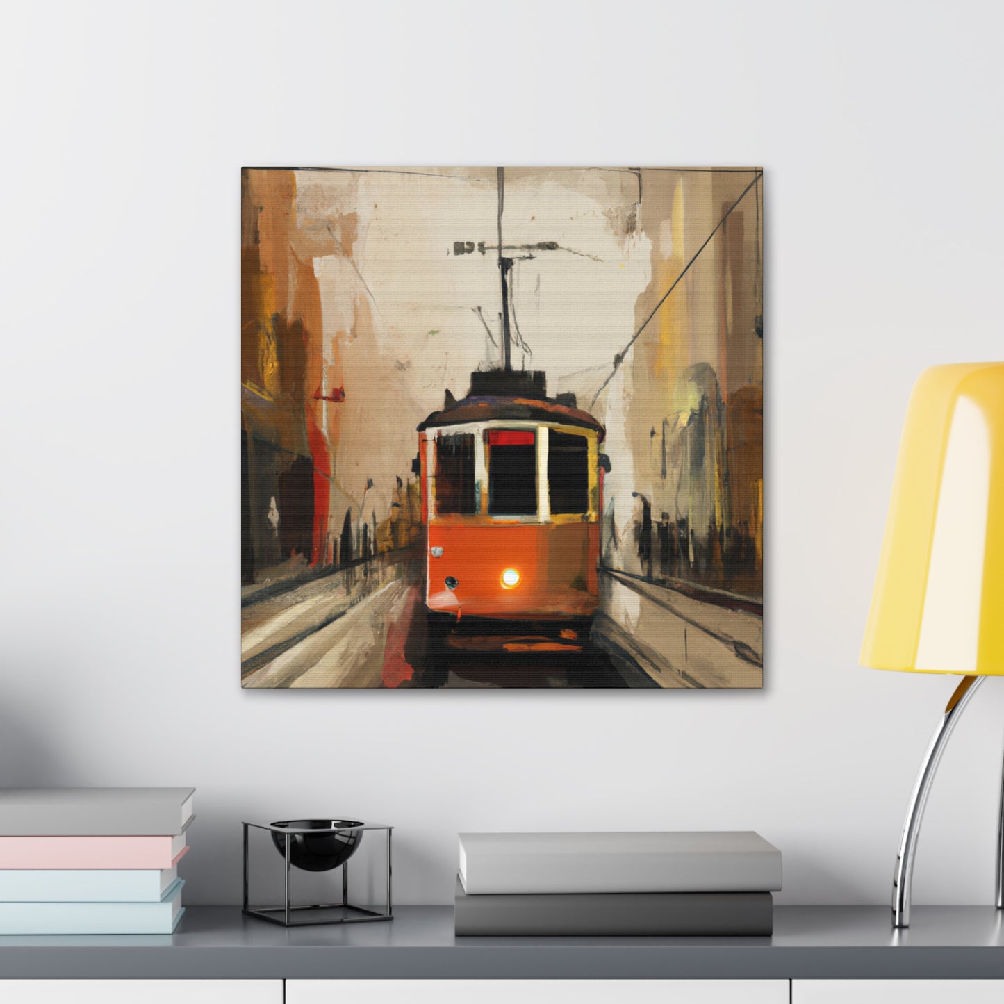 Tram in Motion Painting - Canvas