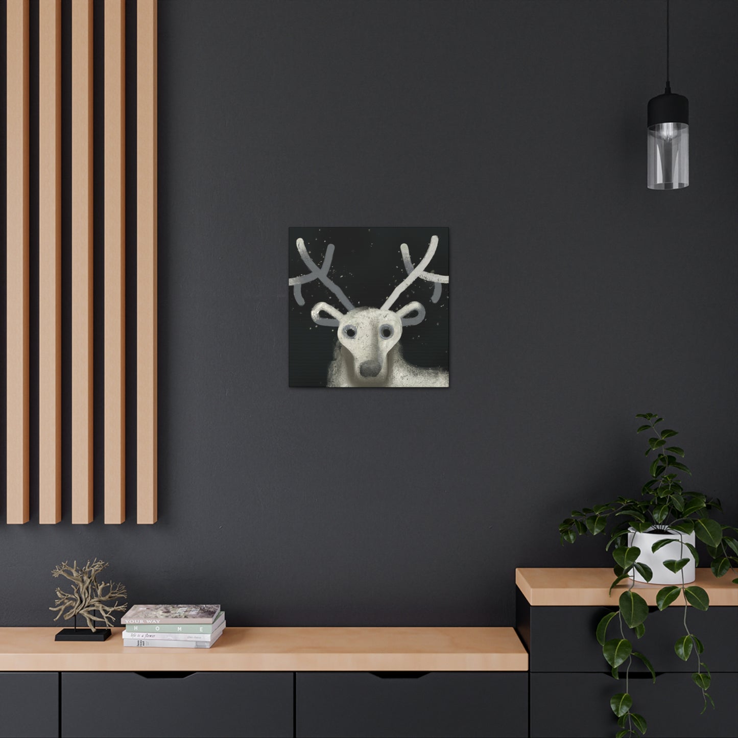 Reindeer in Blizzard - Canvas