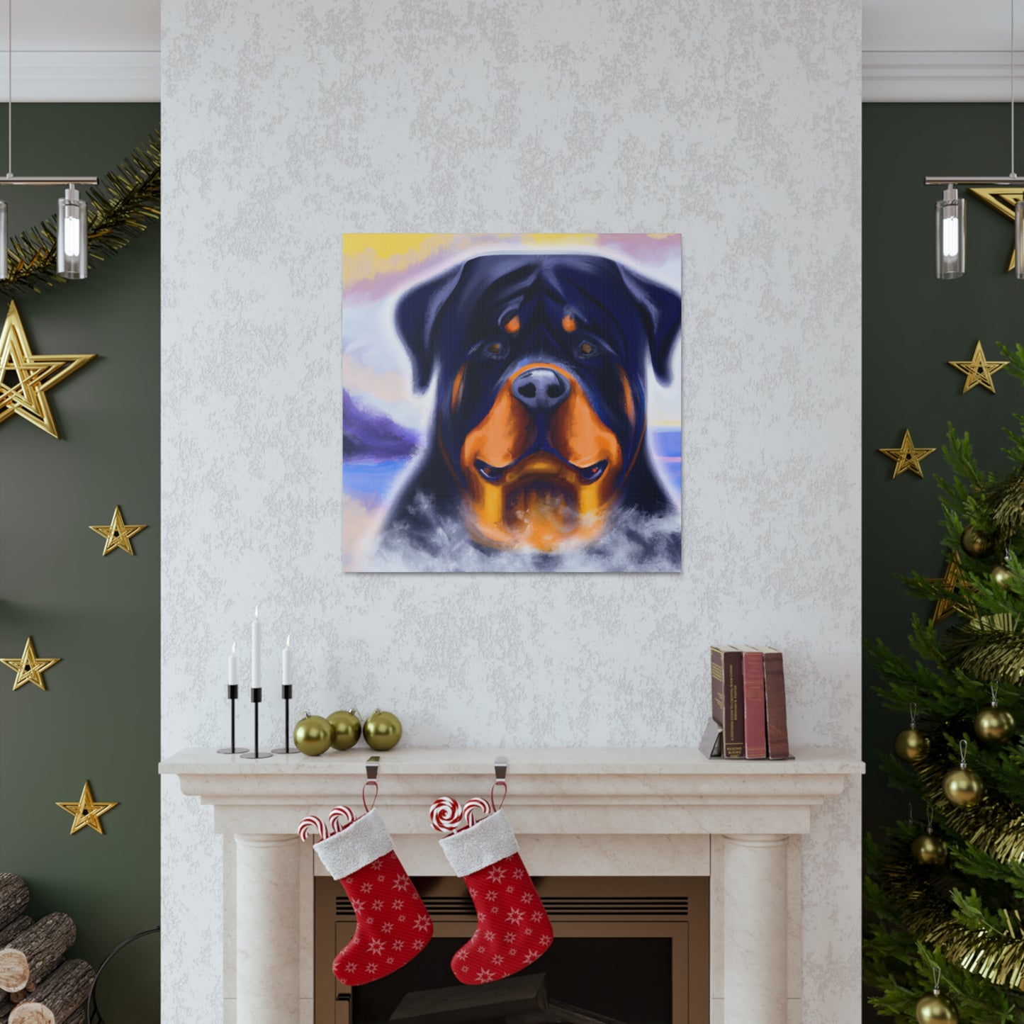 "Rottweiler's Regal Gaze" - Canvas