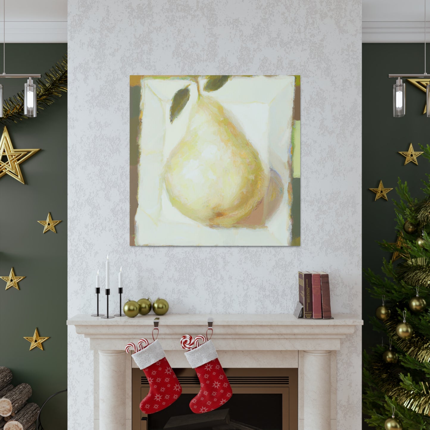 Pear in Soft Hues. - Canvas