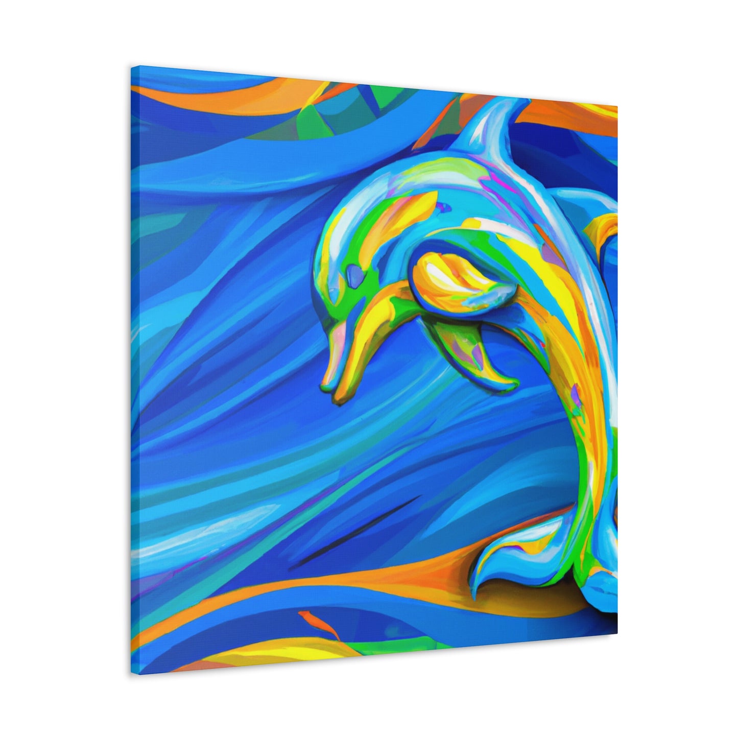 "Dolphin in Fauvist Hues" - Canvas