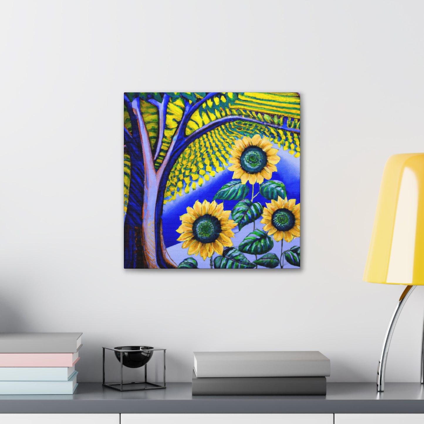 "Sunflower Ablaze in Gold" - Canvas