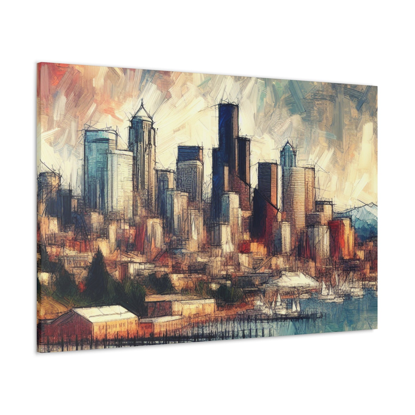 "Emerald City's Vibrant Chaos" - Canvas