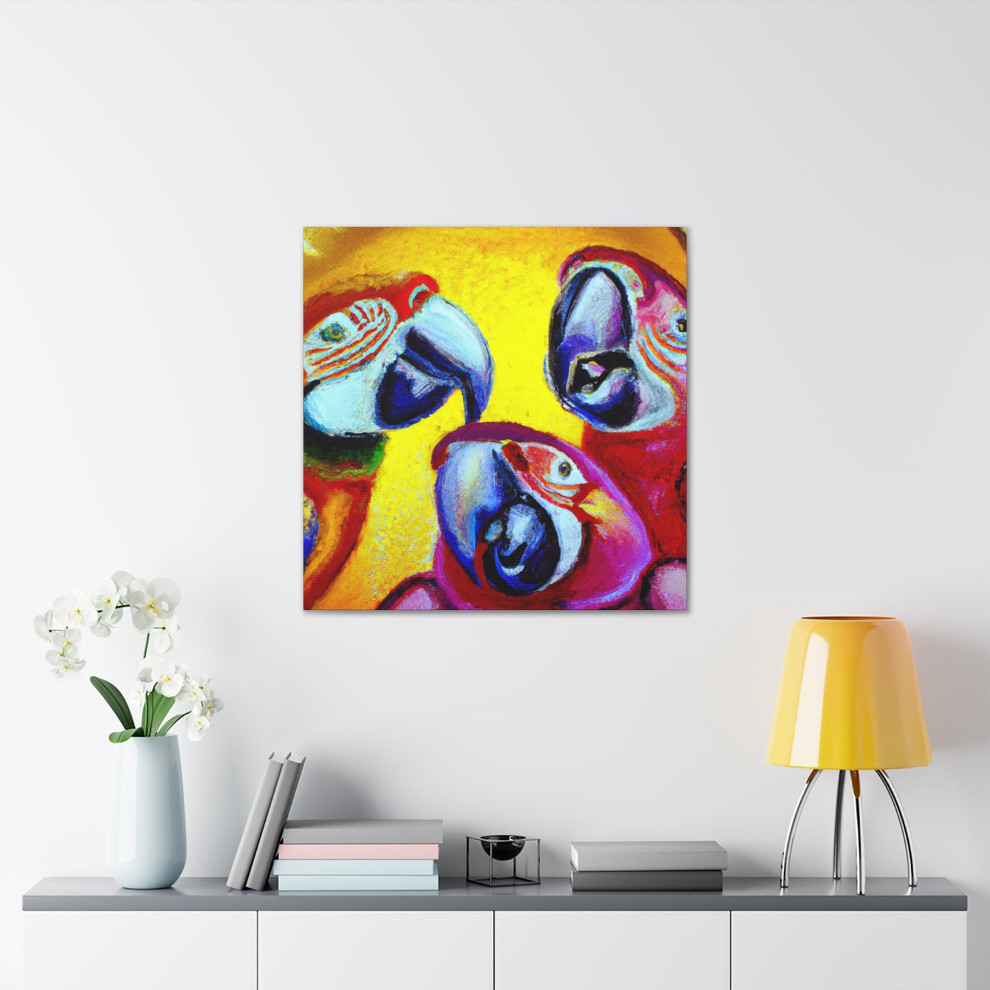 "Macaws in Wonderland" - Canvas