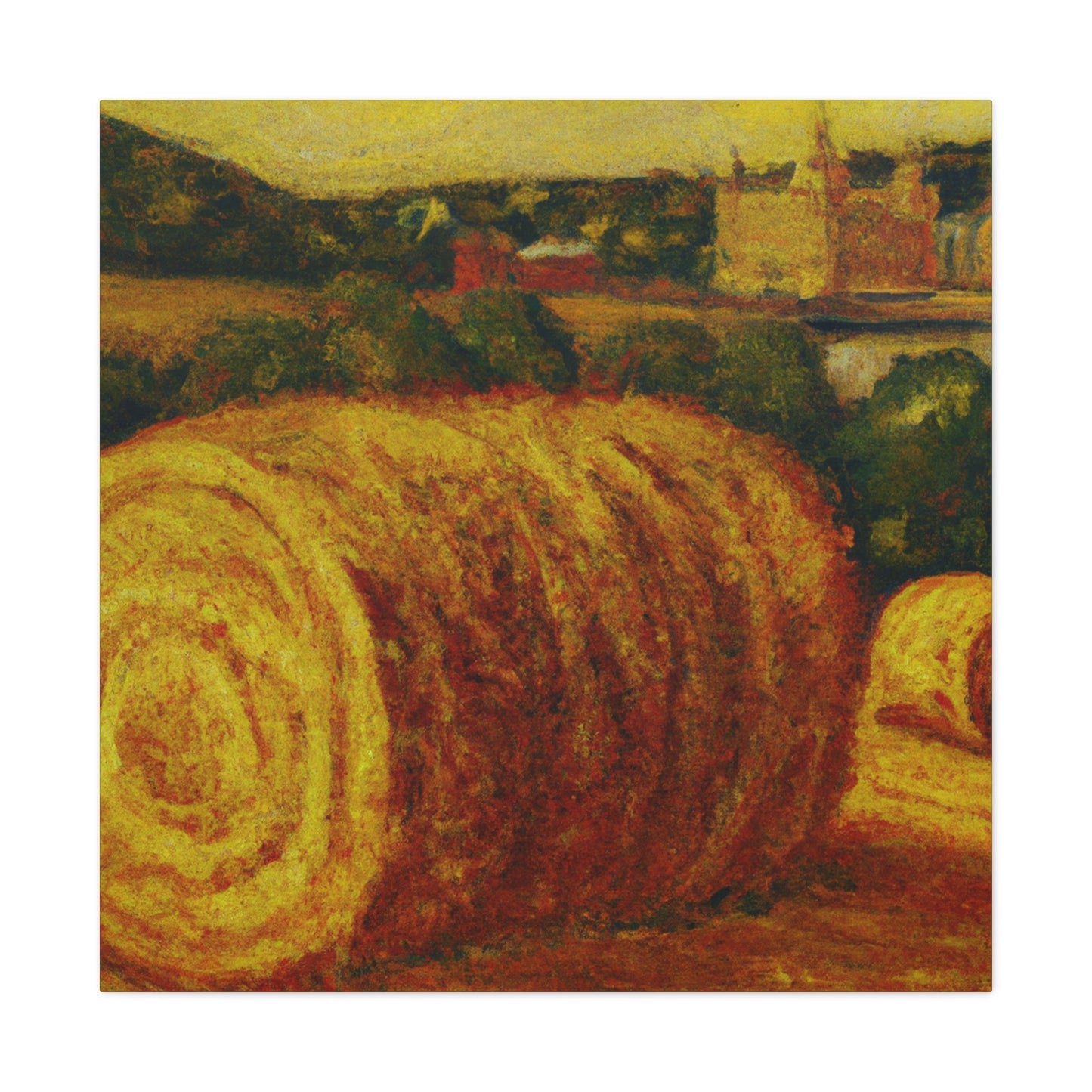 "Harvest Bounty in Hay" - Canvas