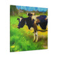 "Cow grazing, Impressionism" - Canvas