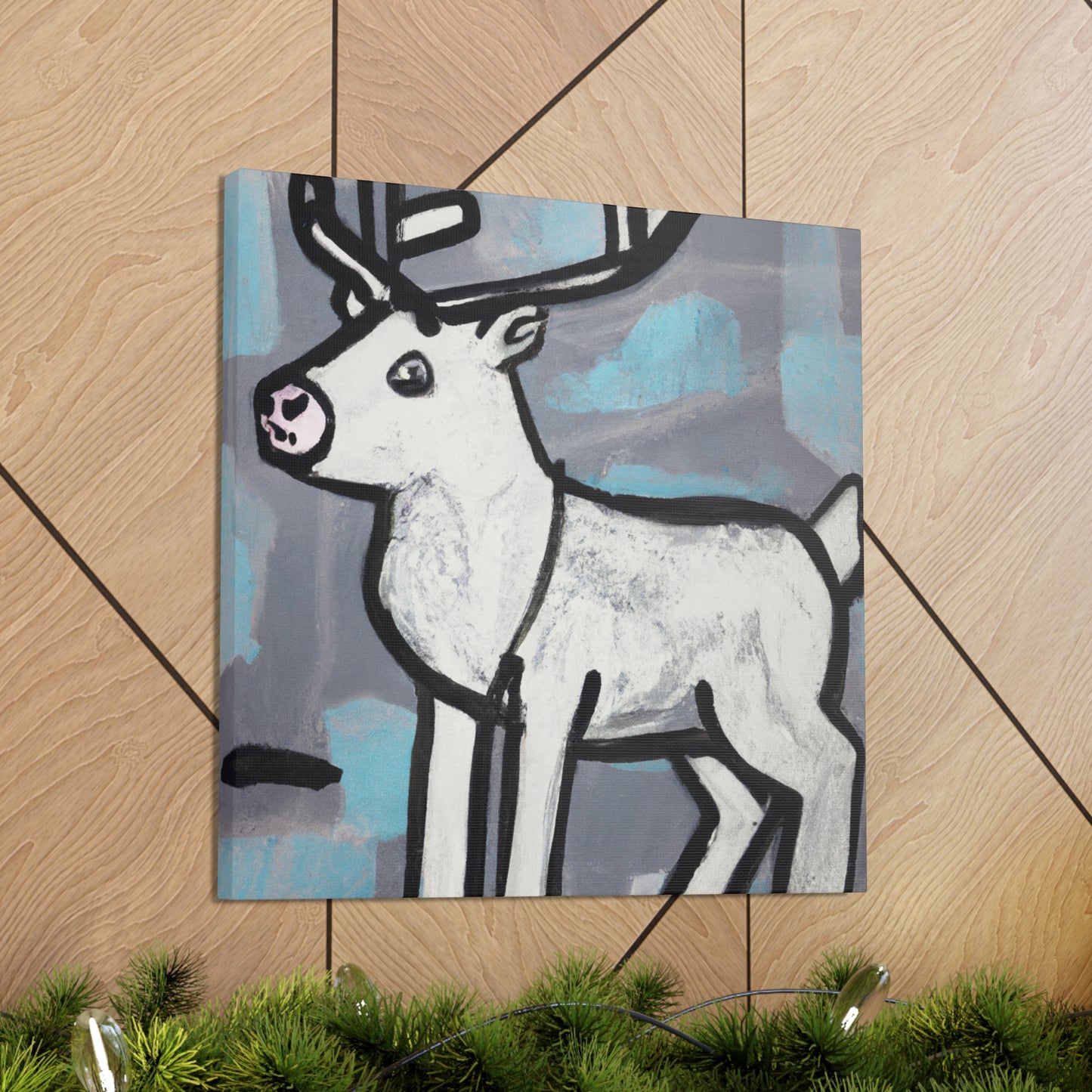 "Reindeer Winter Mural" - Canvas