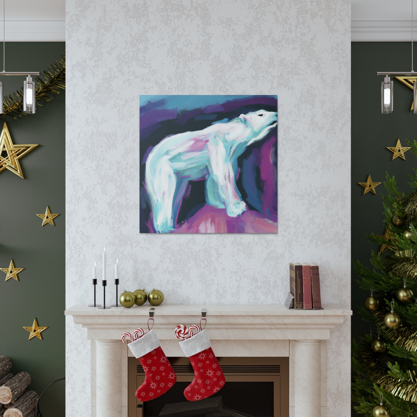 Polar Bear in Motion - Canvas