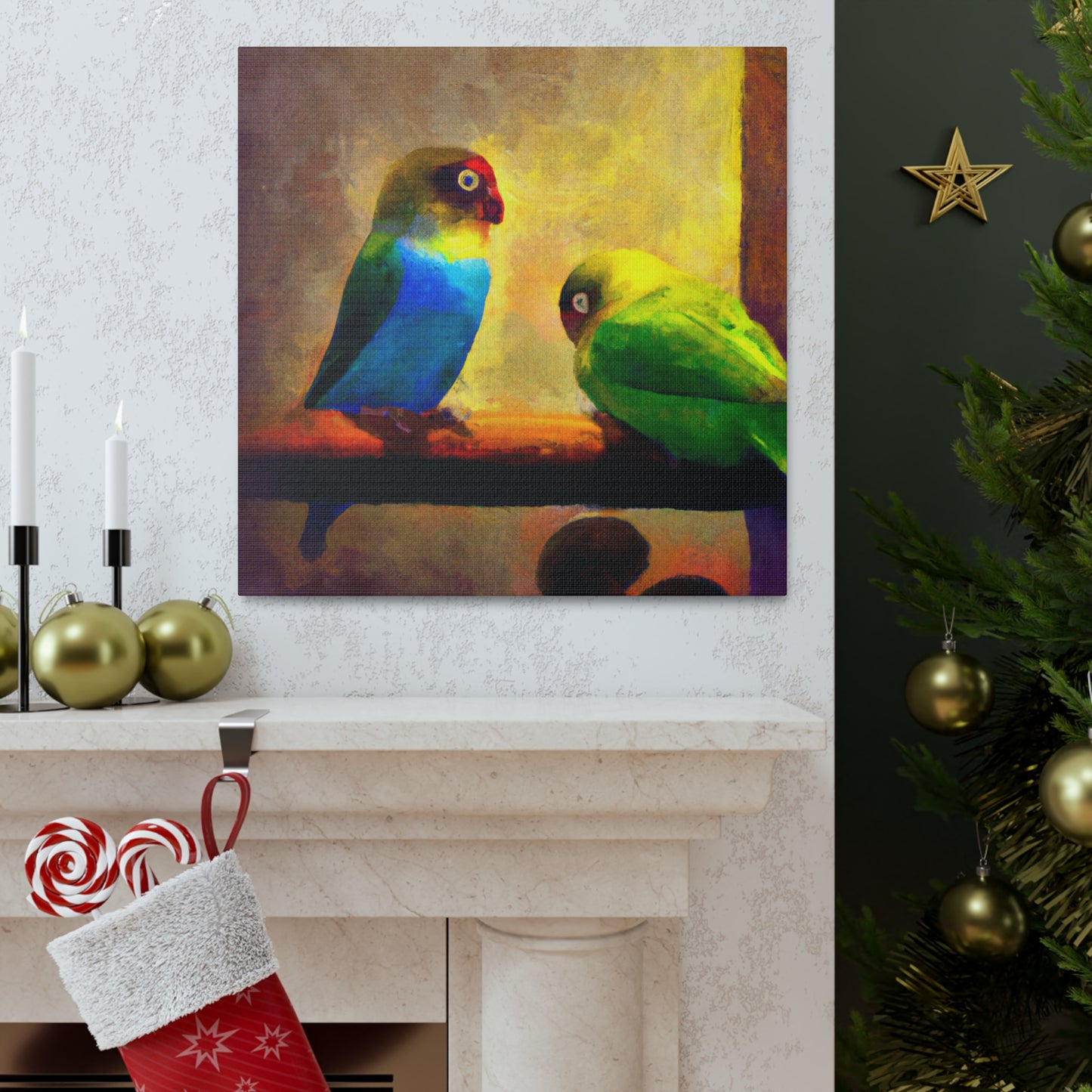 Lovebirds in Moonlight - Canvas