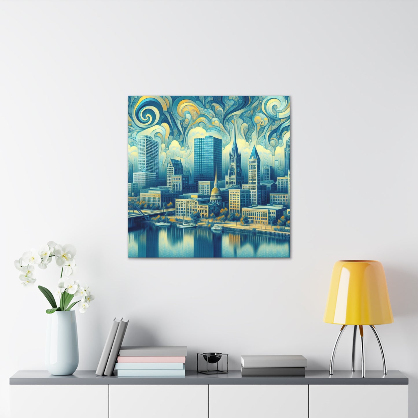 "Enigmatic Metropolis Unveiled" - Canvas