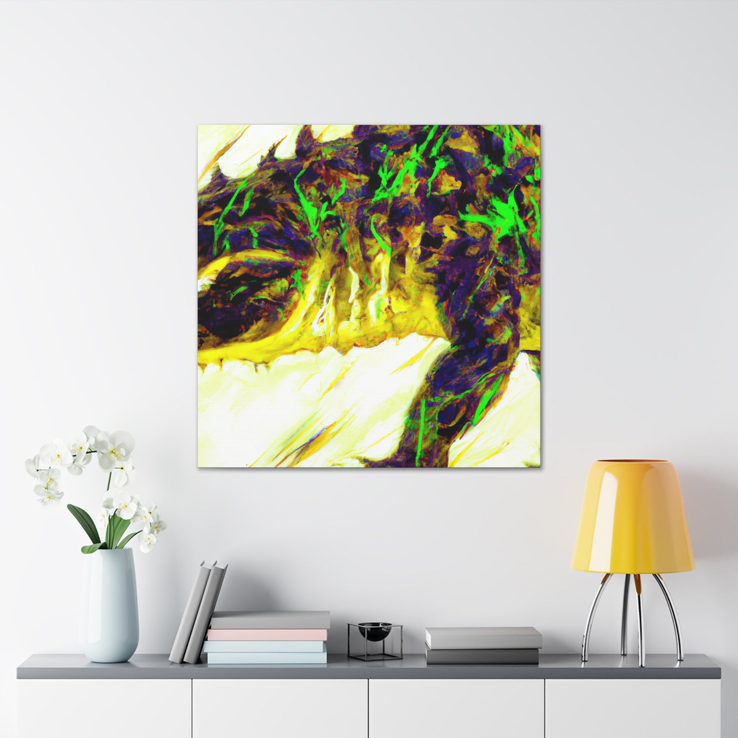 Crocodile in Neon. - Canvas