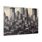 "Twilight Tapestry: Urban Hues" - Canvas