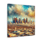 "Cityscape Reflections Transcendent Glow" - Canvas