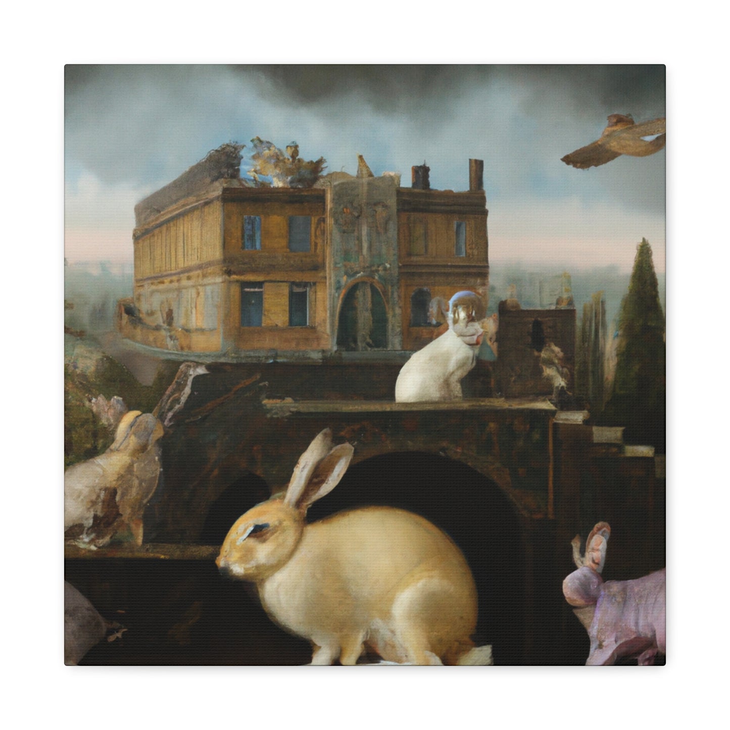 Rabbit at Dawning Light - Canvas