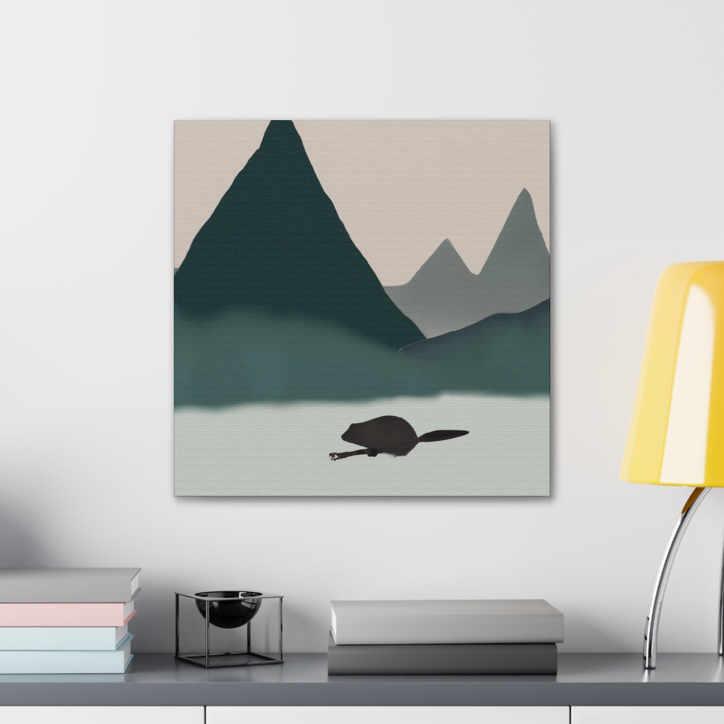 Beaver in Moonlight Glow - Canvas