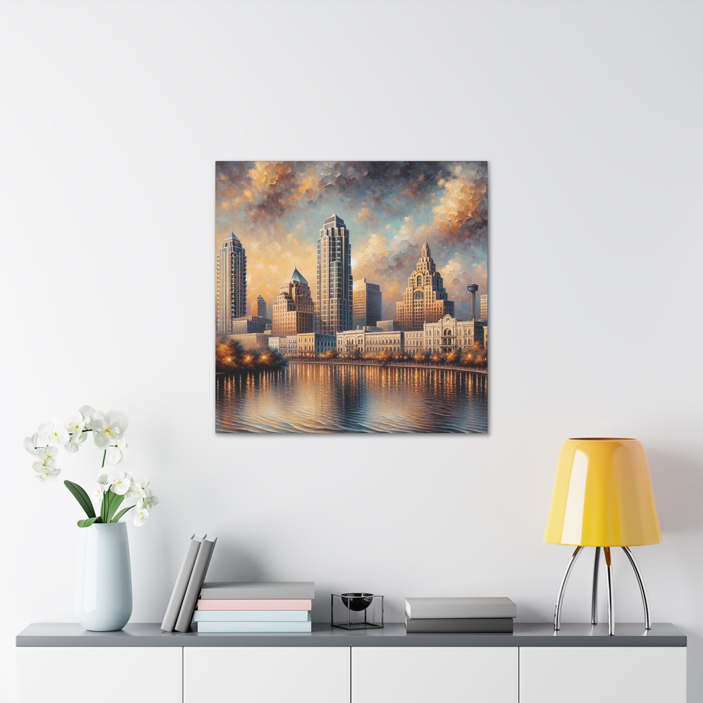 "Serenity Amidst Urban Splendor" - Canvas