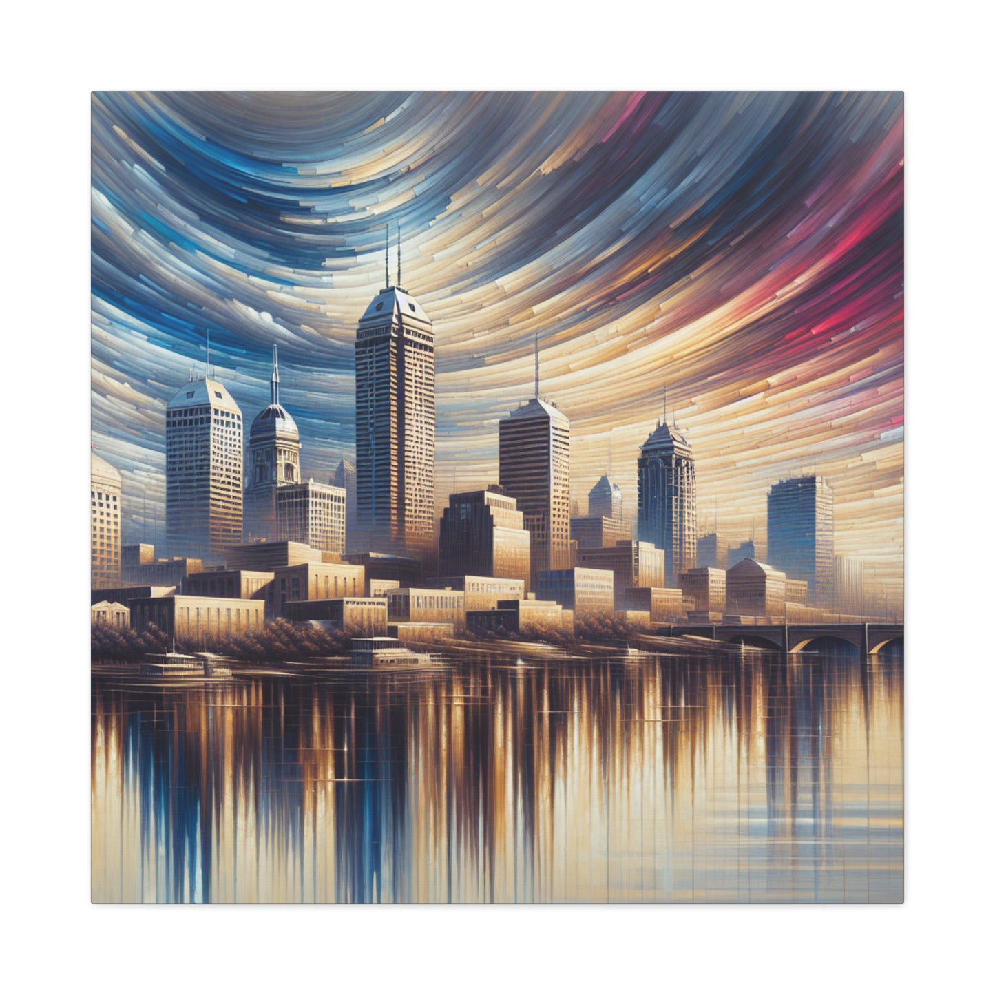 "Urban Mosaic: Indianapolis Reverie" - Canvas