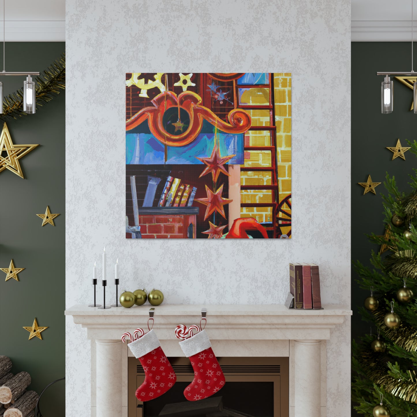 Santa's Workshop Splendor - Canvas