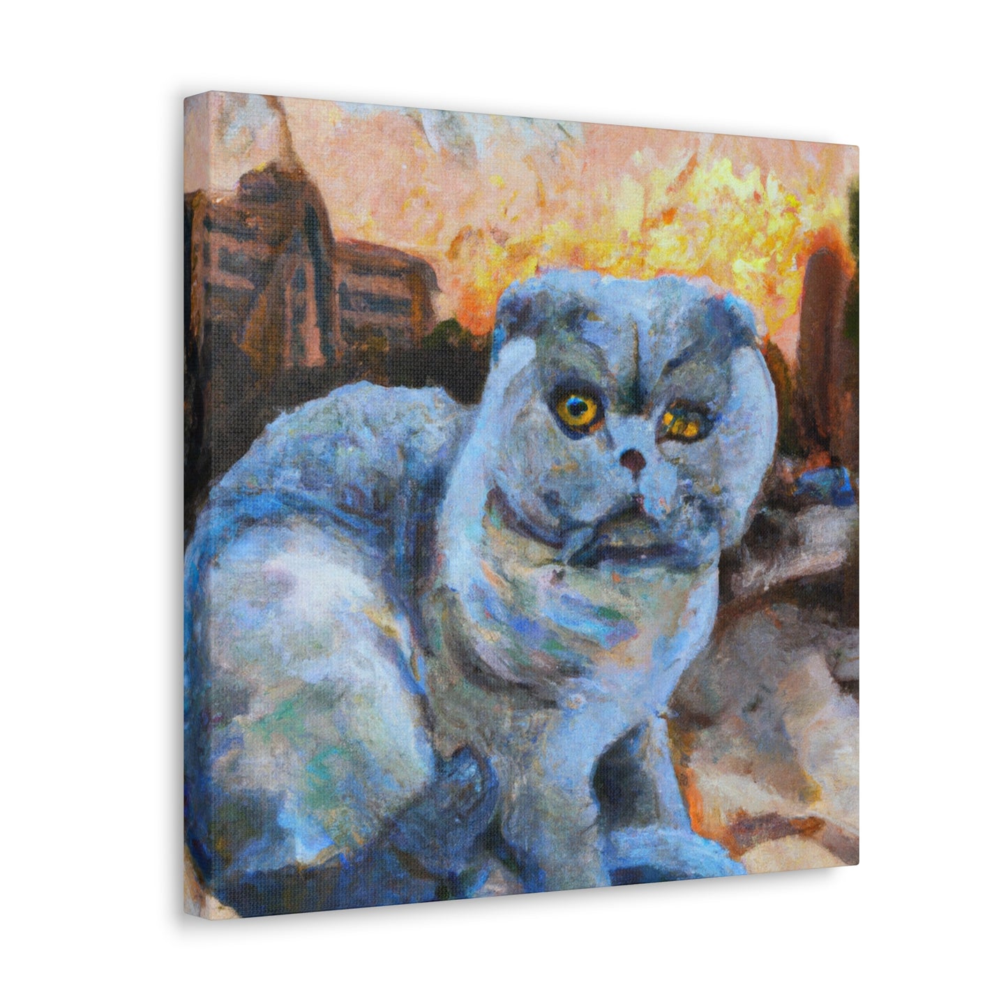 Feline Contemplation Expression - Canvas