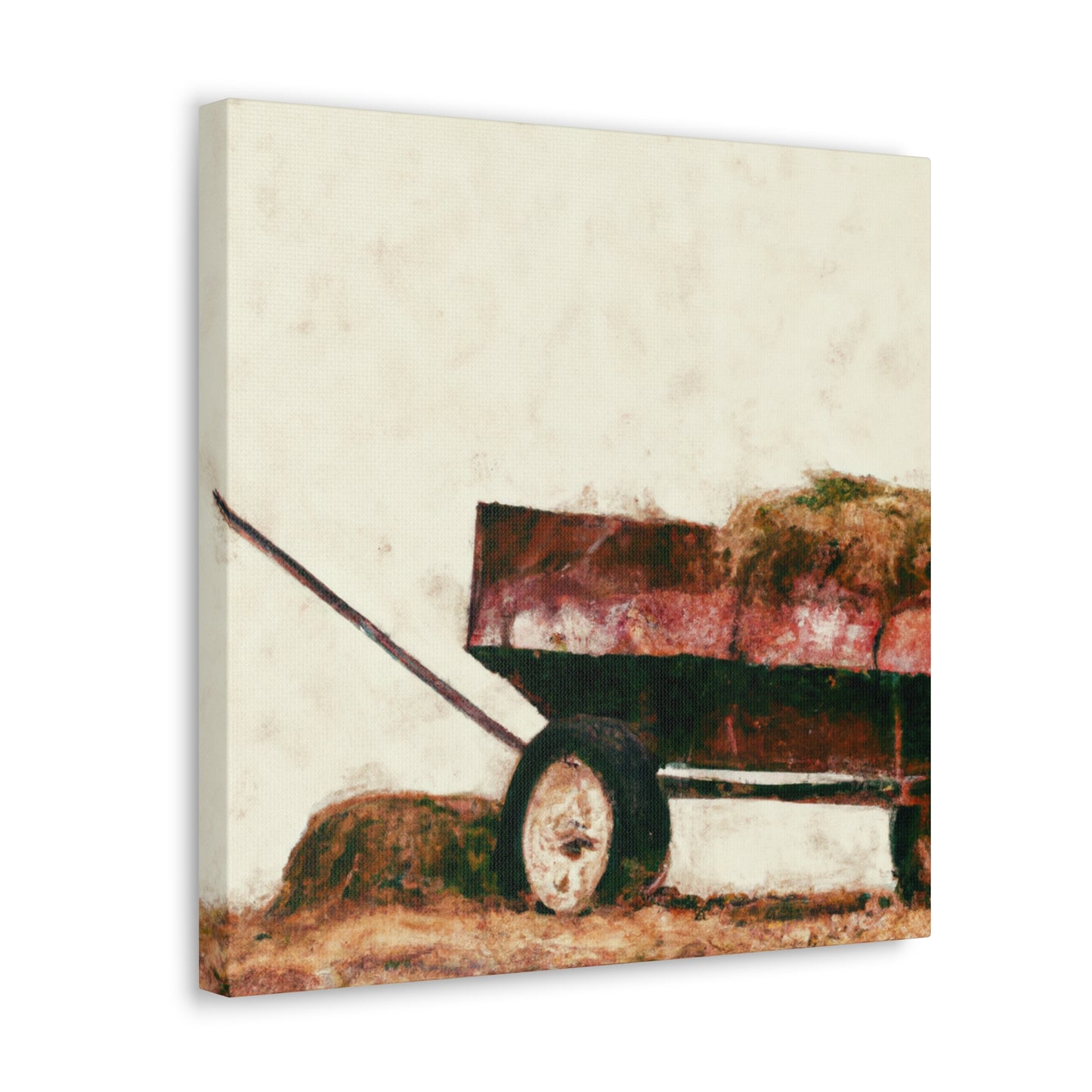 "Hay-Filled Countryside Wagon" - Canvas