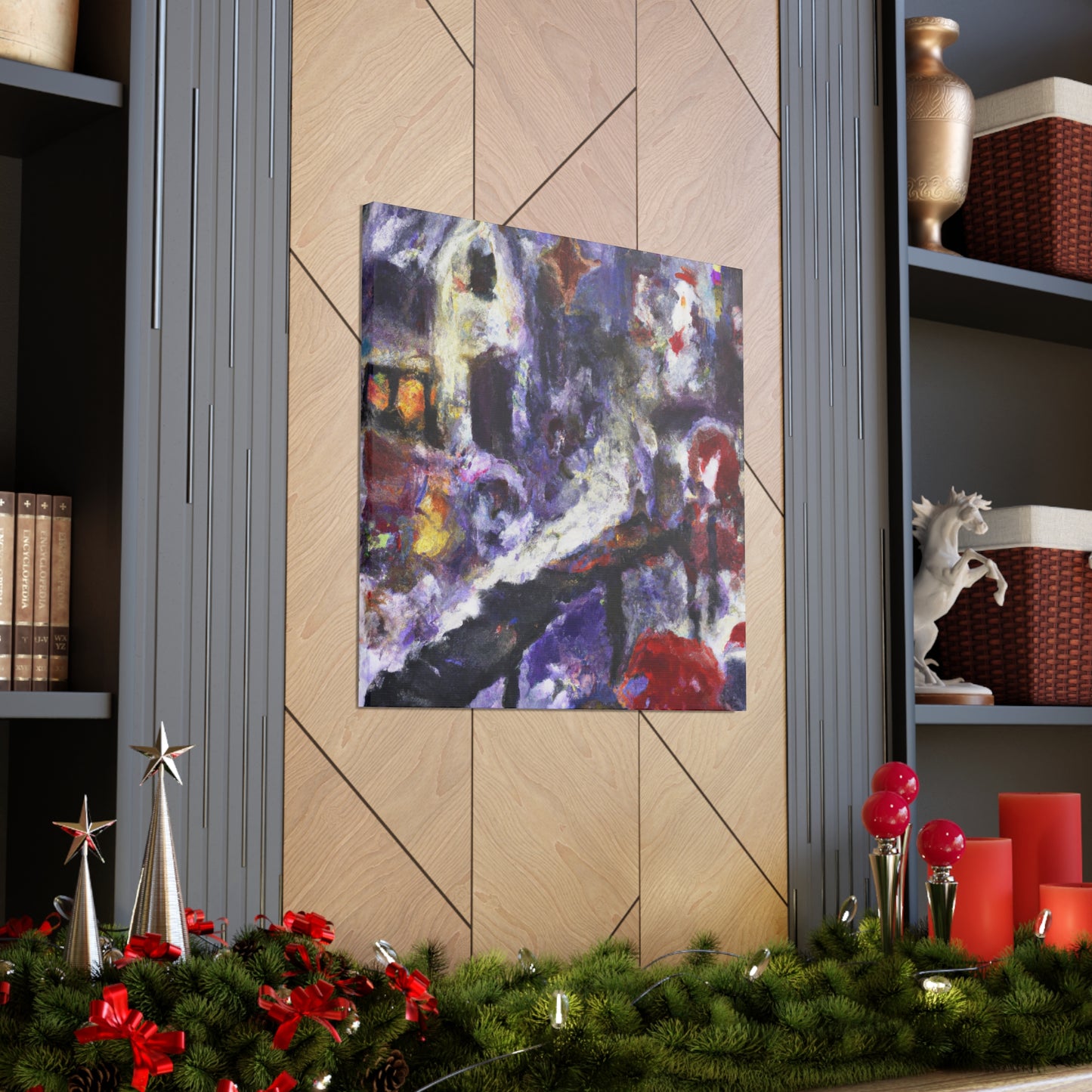 Santa's Workshop Abstraction - Canvas