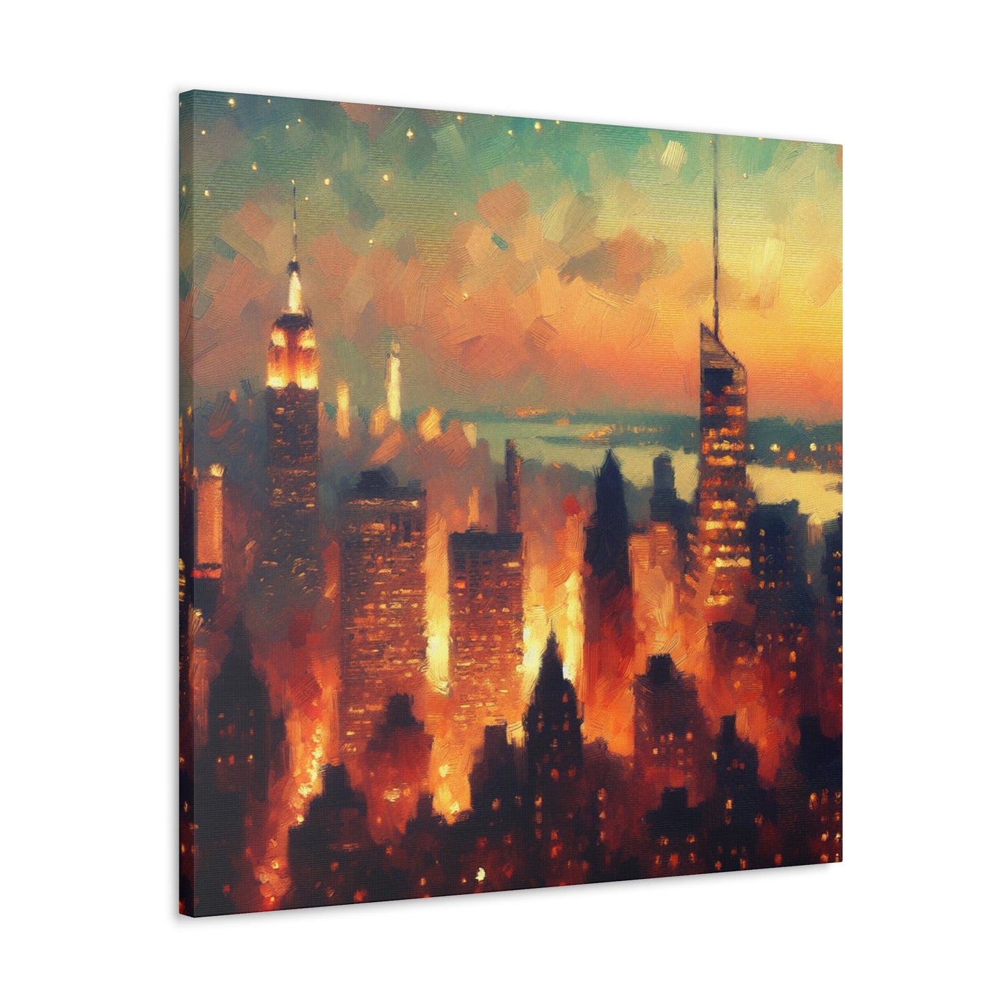 "Urban Symphony in Hues" - Canvas