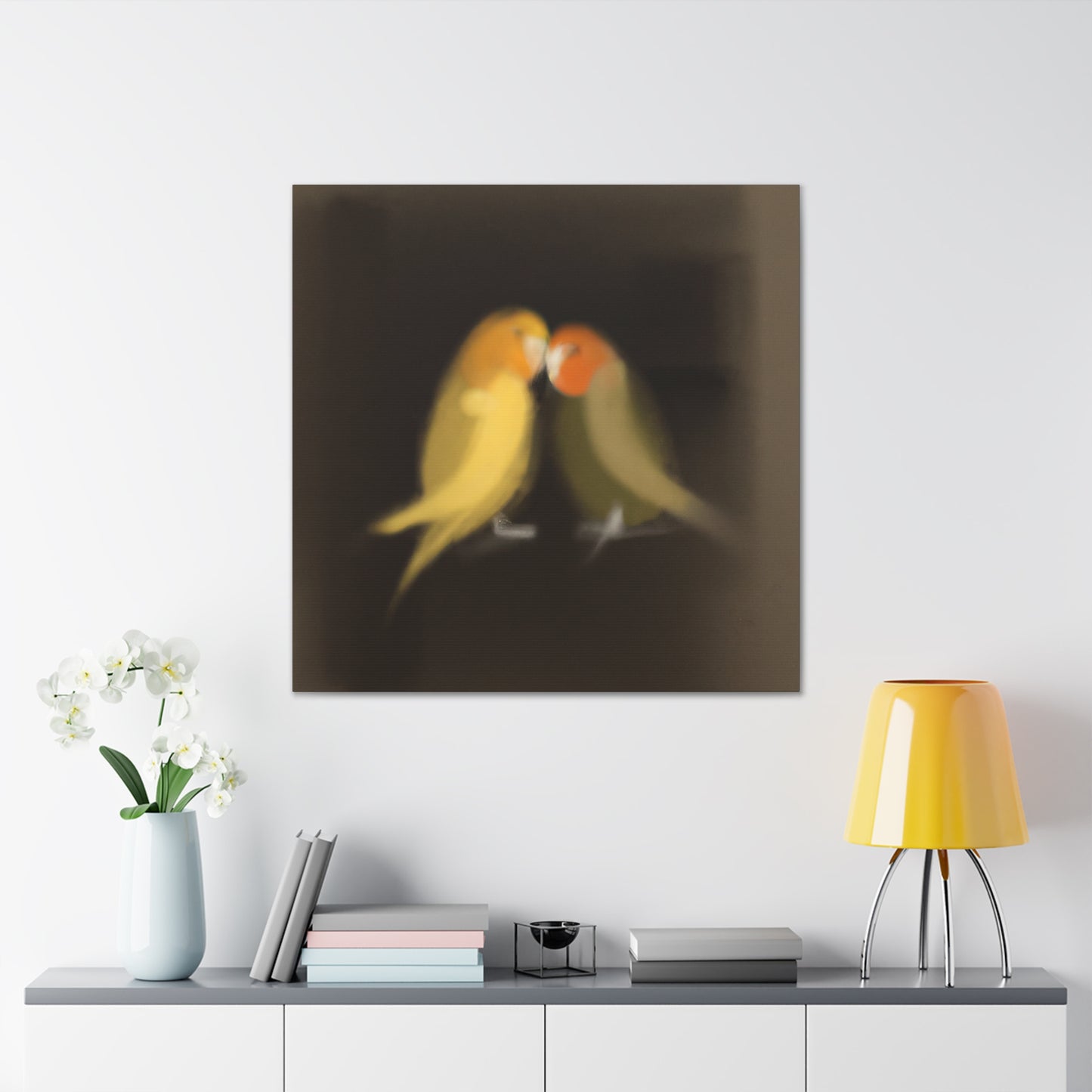 Lovebirds in Minimalism - Canvas