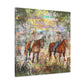 "Fog and Frolicing Horses" - Canvas