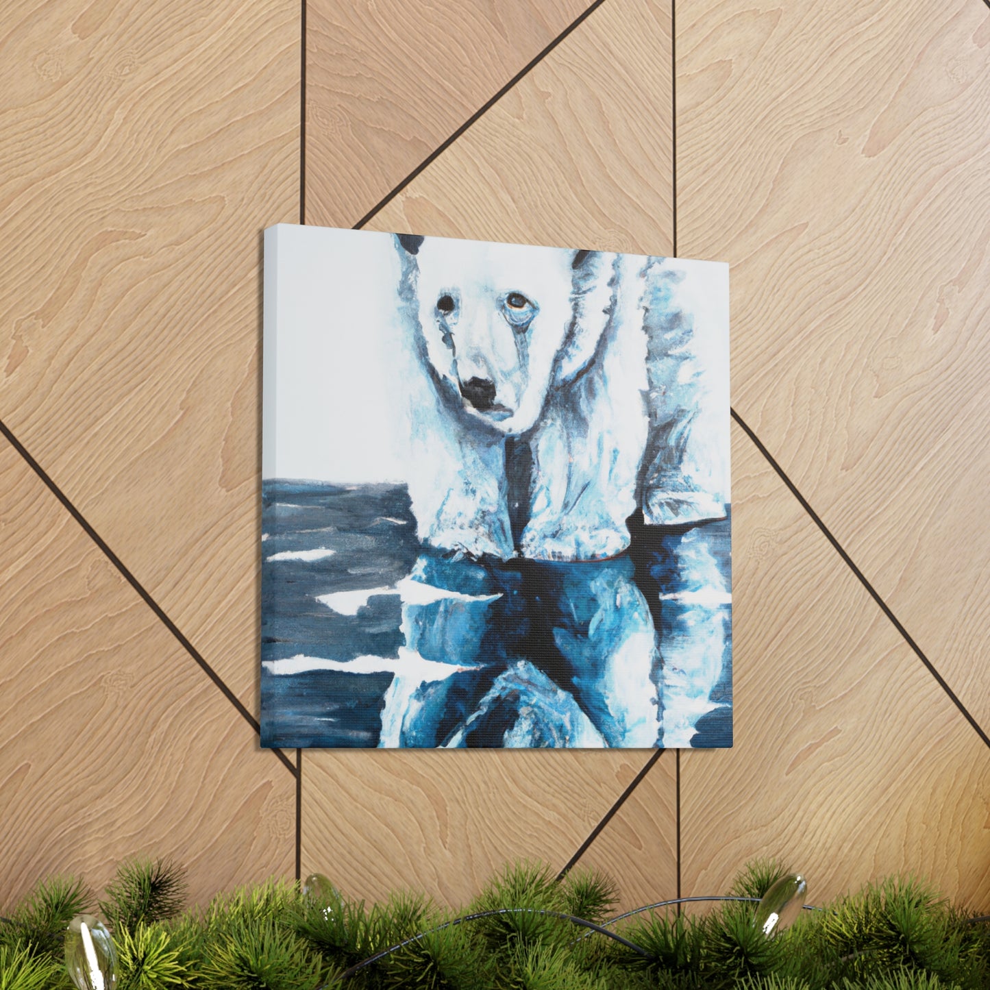 "Polar Bear in Snow" - Canvas