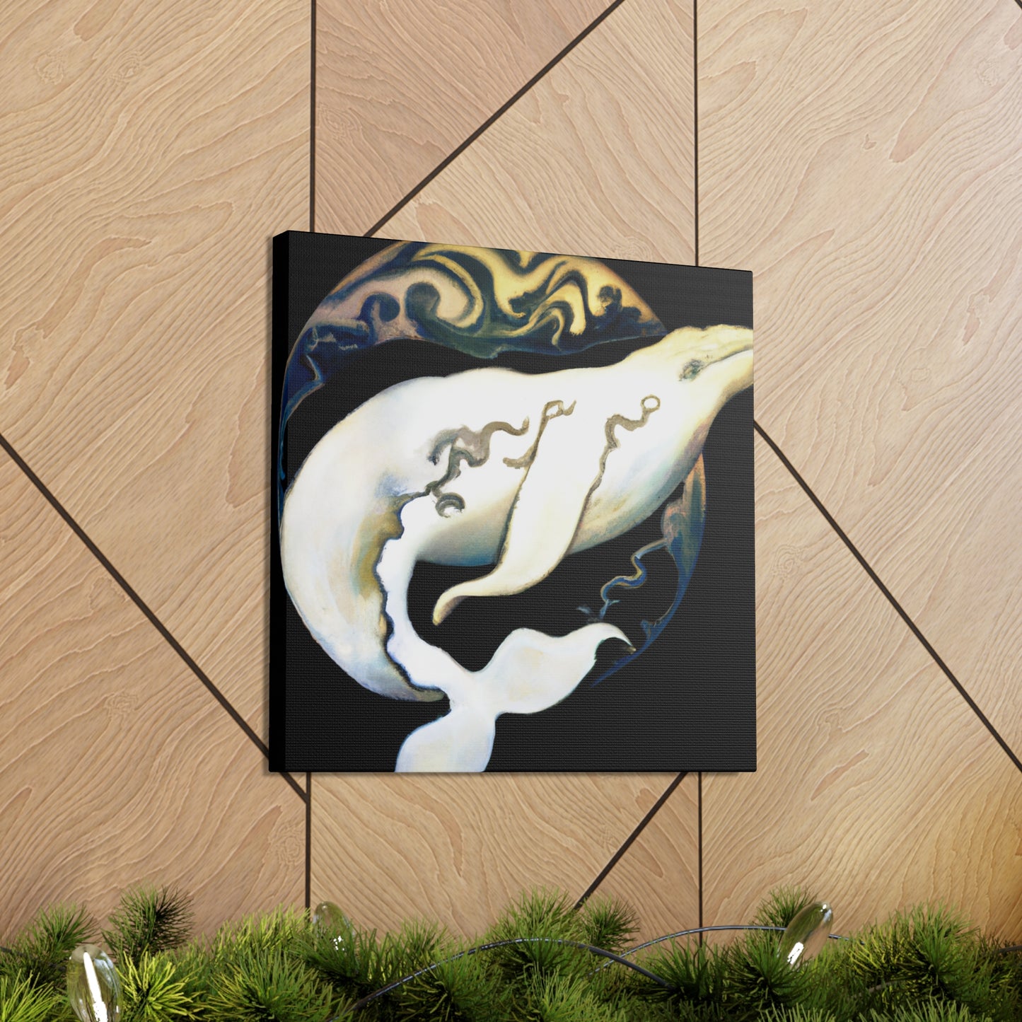 "Beluga Whale in Bloom" - Canvas