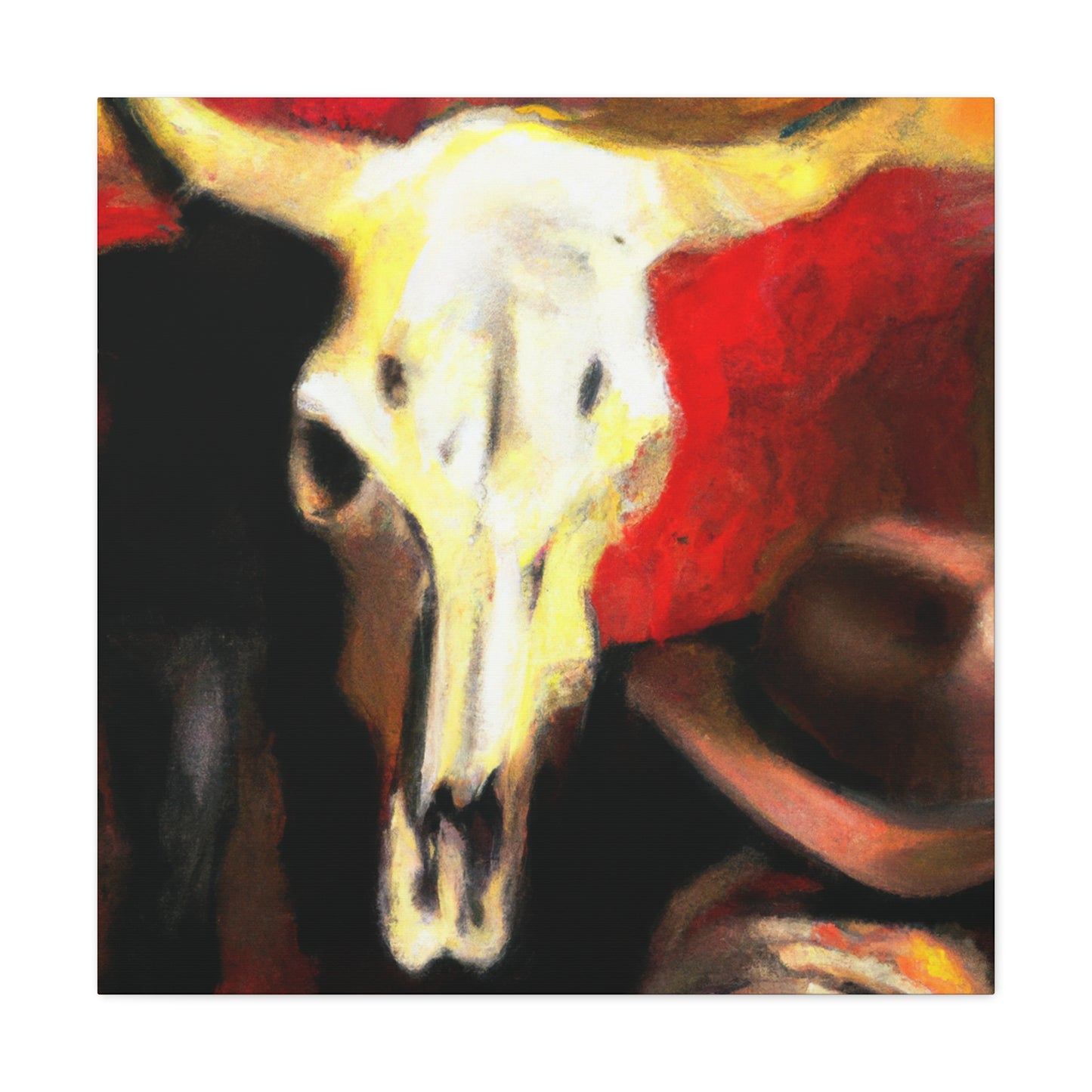 "Cow Skull Expressionism' - Canvas