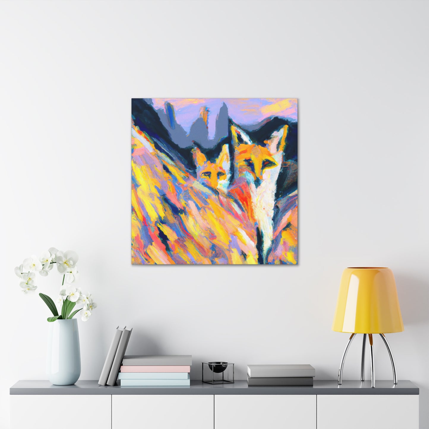 Fox in the Moonlight - Canvas