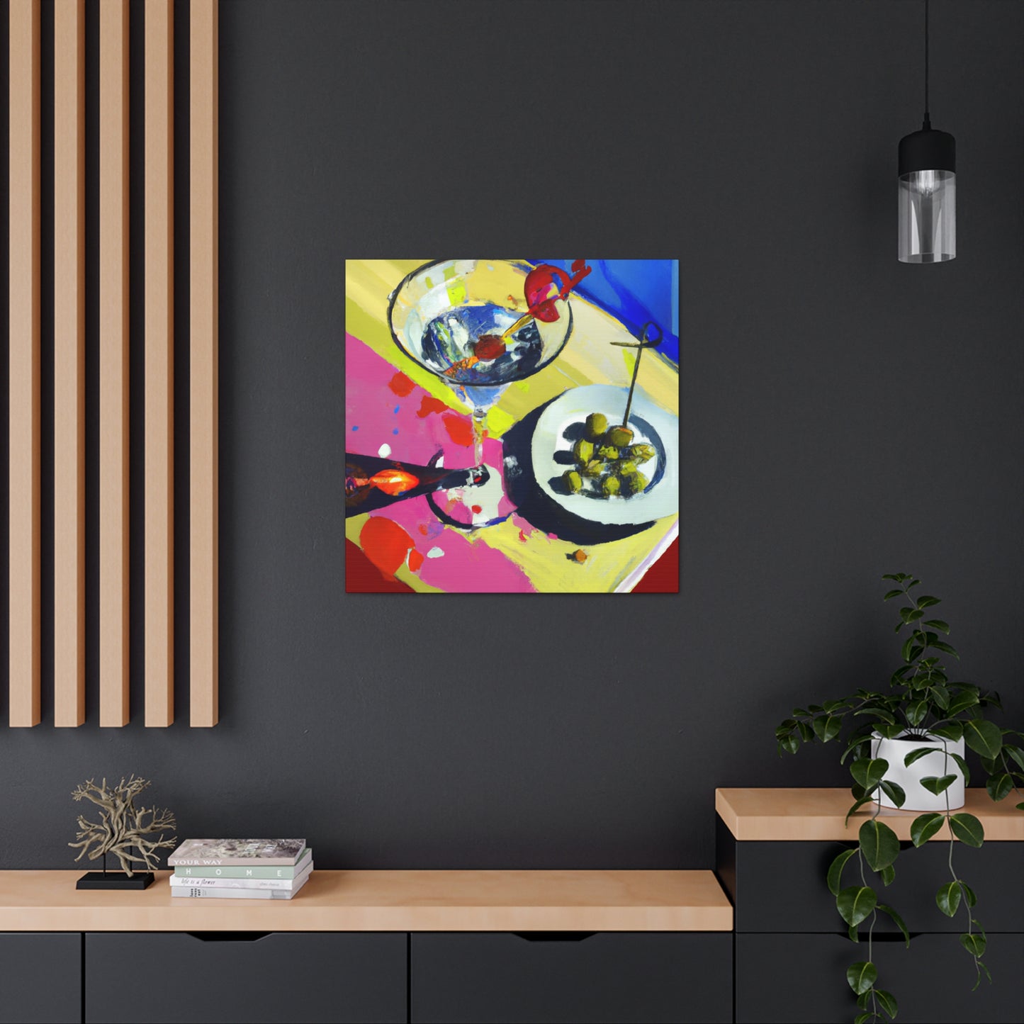 Sipping with Martini Delight - Canvas