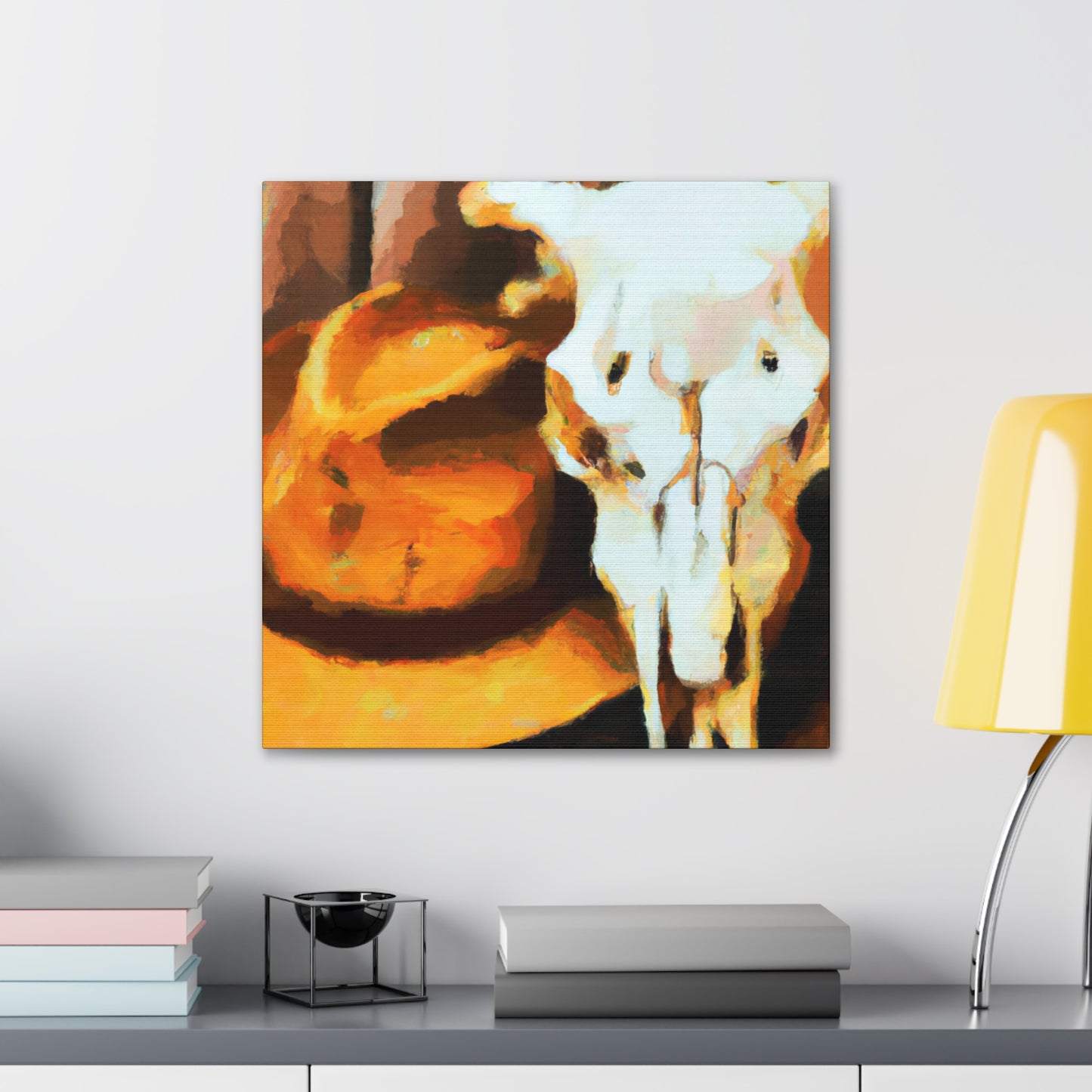 "Cow Skull Impressionism" - Canvas